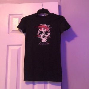 Aeropostale Black rose skull T-shirt